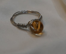 Load image into Gallery viewer, Silver Ring with Orange Bead
